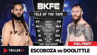 BKFC Light Heavyweight Escoboza vs Doolittle [upl. by Tova507]