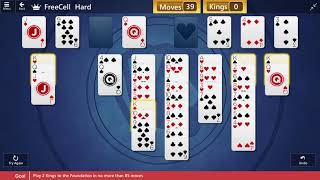 Star Club  FreeCell  Hard II  Clear 2 Kings from the board in no more than 85 moves [upl. by Almeida]