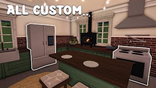 building an ALL CUSTOM house in bloxburg [upl. by Ahsilat]