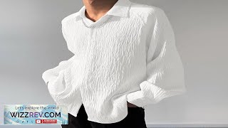 INCERUN Mens Solid Texture Casual Long Sleeve Shirt Fashion Casual Shirt Loose Review [upl. by Ellatsirhc]