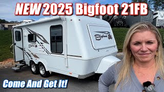 NEW 2025 Bigfoot 21FB Tour amp 2023 Bigfoot 25 Rear Twin [upl. by Maleen]