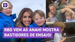 Turnê do RBD Anahí comemora visita de filhos e marido em ensaio veja vídeos [upl. by Anisamoht58]