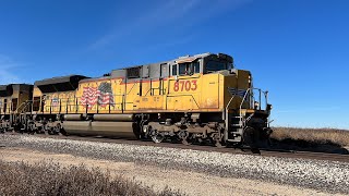 UP SD70ACe Duo Leads ILBG4 Through Dalhart TX with a Short Horn Cadence [upl. by Electra136]