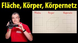 Fläche Körper und Körpernetz  mathematische Begriffe  Lehrerschmidt [upl. by Penn]