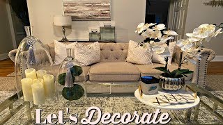 LETS DECORATE  WINTER COFFEE TABLE DECOR  GLAM TABLE STYLING [upl. by Aneel]