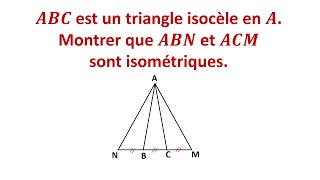 EXERCICE 1  MONTRER QUE DEUX TRIANGLES SONT ISOMÉTRIQUES ► 3ÈME ANNÉE COLLÈGE  3APIC BIOF [upl. by Arytahs238]