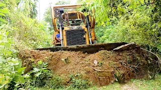 Caterpillar Bulldozer D6R XL Works 8 Hours Making Roads on Mountain Plantations [upl. by Cirillo]