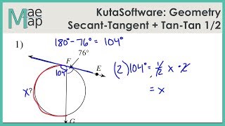 KutaSoftware Geometry SecantTangent And TangentTangent Angles Part 1 [upl. by Aida829]