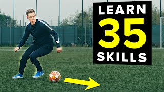 1 HOUR of tutorials  Learn 35 football skills [upl. by Etnaid]