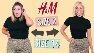 Size 2 vs Size 14 Try the Same Outfits from HampM [upl. by Cull]