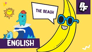 Learn English with BASHO amp FRIENDS  Vacation at the beach [upl. by Lemahs]