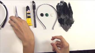 Abalorios Manualidades Tutorial Tocado de Plumas [upl. by Eille]