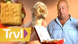 The WILDEST Foods Andrew Couldn’t Finish Eating  Bizarre Foods  Travel Channel [upl. by Simmons]