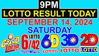 9pm Lotto Result Today September 14 2024 Saturday [upl. by Mcgregor]