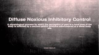 Medical vocabulary What does Diffuse Noxious Inhibitory Control mean [upl. by Ibib]