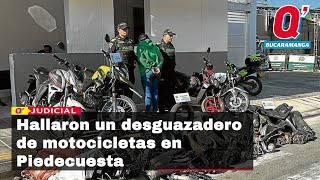 En una casa de Piedecuesta hallaron un desguazadero de motocicletas robadas [upl. by Ilaw]