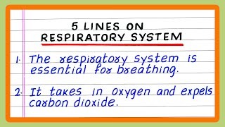 FEW LINES ON RESPIRATORY SYSTEM  5  FIVE LINES ON RESPIRATORY SYSTEM [upl. by Riggs]