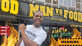 MAN VS FOOD LONDON  Fire In The Hole Challenge  4 Spicy Wings [upl. by Collen805]