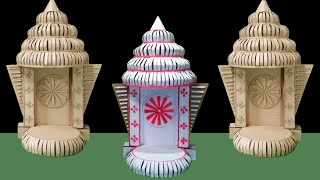 Ganpati Temple making  cardboard Temple making  mandir design  cardboard craft ideas [upl. by Thun863]