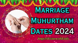 Auspicious amp Shubh Muhurtham Dates for Wedding 2024 [upl. by Isoais209]