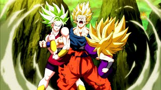 Goku vs Caulifla and Kale The Ultimate Showdown Between Saiyan Descendants from Two Universes [upl. by Yslek]