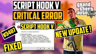 How to Fix Script hook V Critical Error GTA 5  Script hook V New Update V3407 [upl. by Foushee]