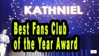 KathNiel wins the Best Fans Club of the year at the 2017 RAWR Award [upl. by Ahsiemat227]