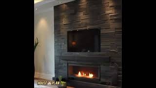 Stone Wall amp TV UnithouseplanHow to create Ston wallinteriordesign [upl. by Maples297]