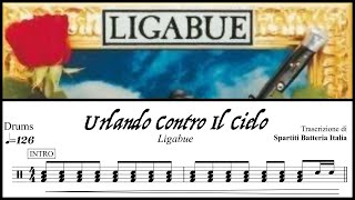 Urlando Contro Il Cielo  Ligabue drumless  spartito PDF [upl. by Ecnarwal]