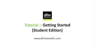 DrFrostMaths Tutorial  Getting Started Student Edition [upl. by Niawtna]