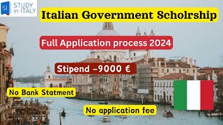 How to apply for Italian Government Scholarship 2024  Study Free in Italy  9000 euro stipend [upl. by Norma]