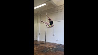 Kung Fu Kick Pole Trick on Spinning Pole [upl. by Endys]