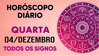 HORÓSCOPO DO DIA  QUARTA DIA 041224  PREVISÕES PARA TODOS OS SIGNOS [upl. by Sellig286]