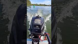 Tohatsu 35 HP 4 Stroke Outboard Motor on 13 Gheenoe at Sunset Park Fl [upl. by Ynetsed]