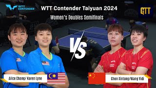 ChangLyne MAS Vs WangChen CHN  WTT Contender Taiyuan 2024  Womens Doubles Semifinals [upl. by Adnical]