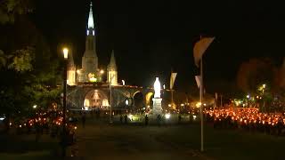 Procession Mariale aux flambeaux at the Sanctuaire de Lourdes  10 October 2024 [upl. by Gilda]