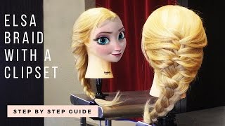 Frozen Elsa Braid for Short Hair Extensions  DoctoredLockscom [upl. by Scheider]