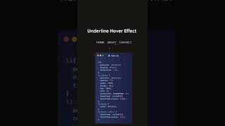 HTML amp CSS Underline Hover Effect shots hovereffect css viralshorts trendingshorts webdesign [upl. by Flan349]