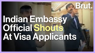 Indian Embassy Official Shouts At Visa Applicants [upl. by Amiel173]