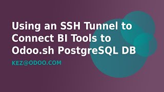 Connect to your Odoosh Postgres Database Using an SSH Tunnel [upl. by Lamont]