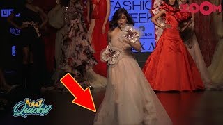 Yami Gautam almost TRIPS amp falls on ramp at Lakme Fashion Week 2019  Bolly Quickie [upl. by Lexerd]