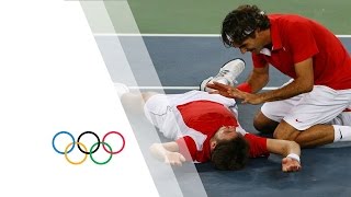 Federer amp Wawrinka  15 Seconds of Friendship  Beijing 2008 Olympics [upl. by Amaj]