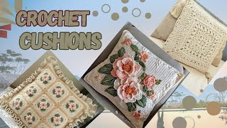 Crochet CushionCoussins au crochetوسائد كروشيهCuscini alluncinettoCojines de ganchillo [upl. by Yecam417]