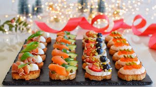 4 Deliciosos CANAPÉS Crostini para Celebrar la Navidad 20232024  Impresiona a Todos  DarixLAB [upl. by Klemperer]