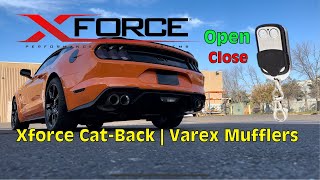 2020 Mustang GT  XForce Catback w Varex Valved Muffler  Installation  Sound Clips [upl. by Edgell238]