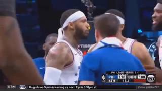 Mike Scott Game Winning 3 pointer vs Nets 42019  NBA Playoffs 2019 First Round [upl. by Esimaj184]