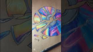 Realistic CD Drawing 💿🌈✍🏻 drawing cd fypシ゚ art artist [upl. by Sanborn]