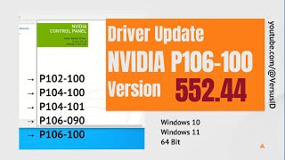 Driver Update NVIDIA P106100 Versi 55244  VGA Mining for Gaming  VersusID [upl. by Ree992]