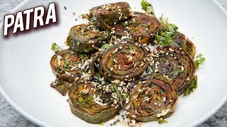 Homemade Gujarati Patra Recipe  How To Make Patra At Home  Traditional Gujarati Patra  Varun [upl. by Ahsenal]