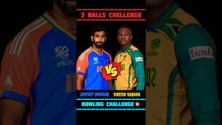 Jasprit Bumrah vs Kagiso Rabada 3 balls challenge 🏆🏆😈😈 shorts viral ytshorts shortsfeed [upl. by Bosch]